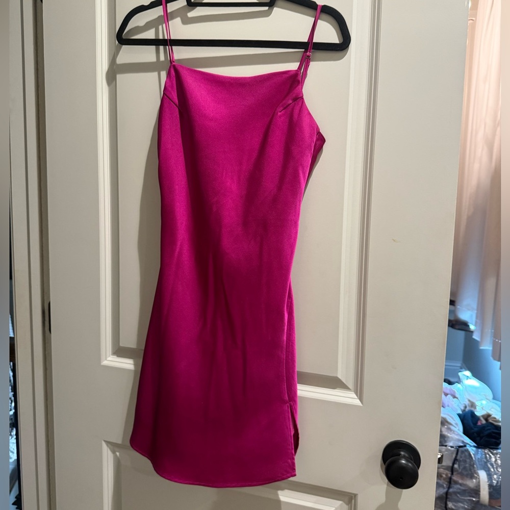 Cotton Candy Pink Spaghetti Strap Mini Slip Dress